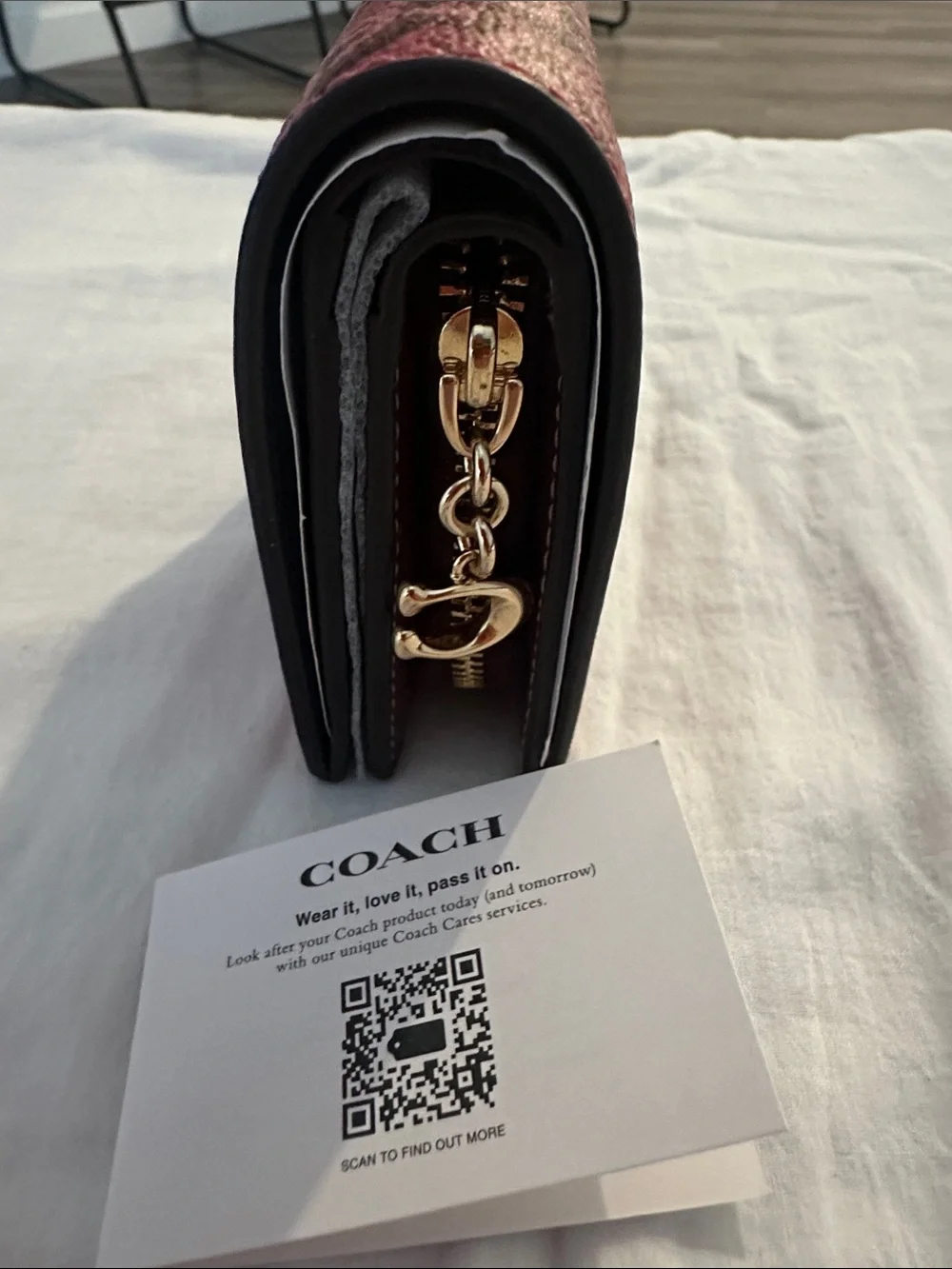 Coach Black Compact Snap Wallet